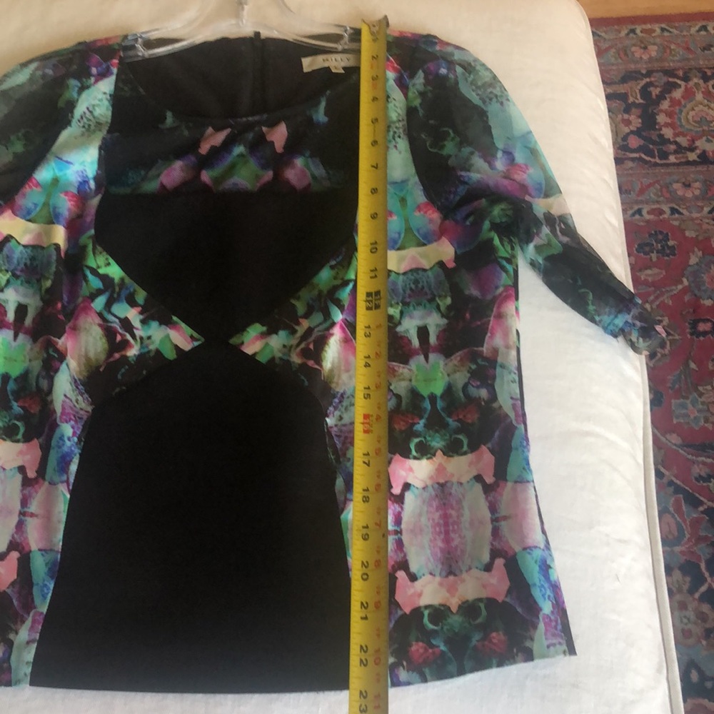 Milly Blouse W/Shear Sleeves.  EUC.